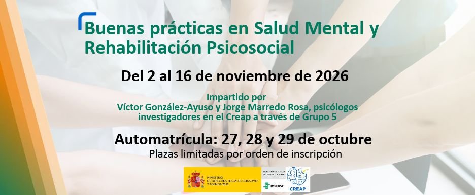 El Creap anuncia un curso online de buenas prácticas en salud mental